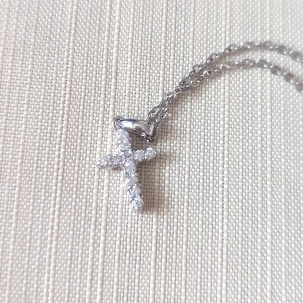 Silver Gemstone Cross Necklace | Jewelry